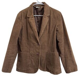 Vintage Gil &‎ Co. Brown Corduroy Blazer Jacket 14 Button Front Pockets Lined